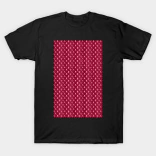 Illustration of knitted pattern, red wool stitches T-Shirt